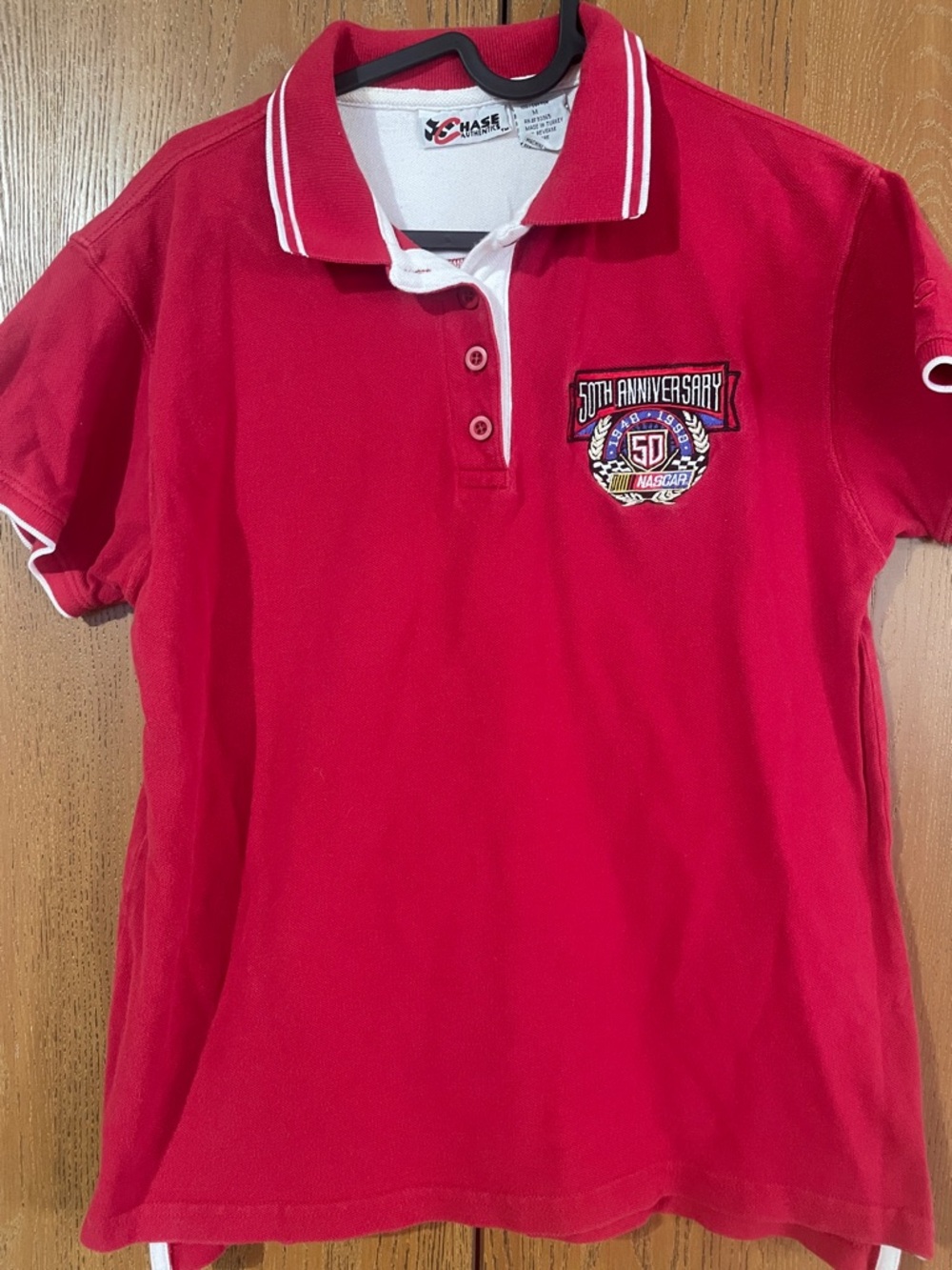Nascar Red Polo with 50th Anniversary Patch
